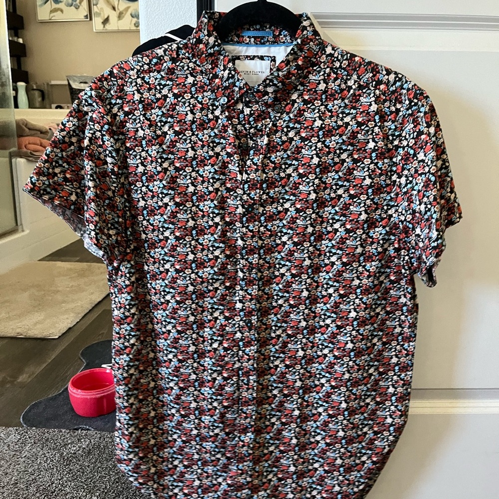 Denim & Flower button up shirt